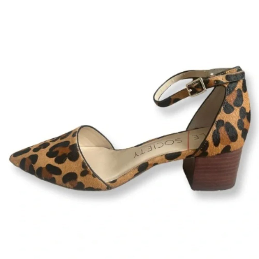 NEW Sole Society Katarina Point To Leopard Print Ankle Strap Pump Size 8 - Picture 5 of 6